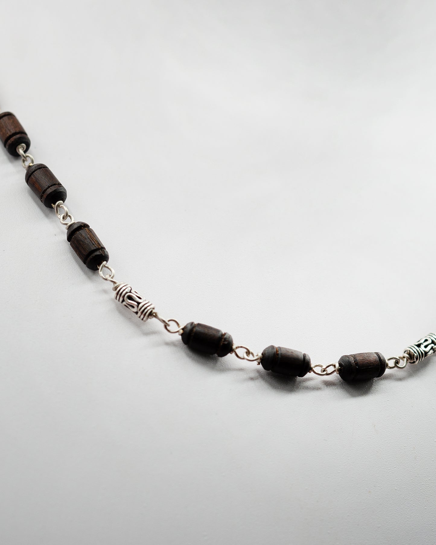 Engraved Silver and Tulasi Mala