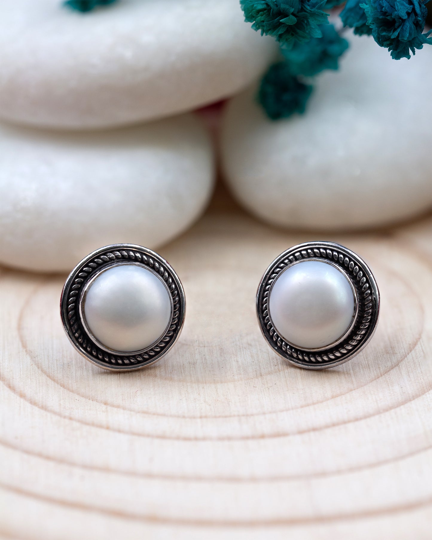 Silver Pearl Studs