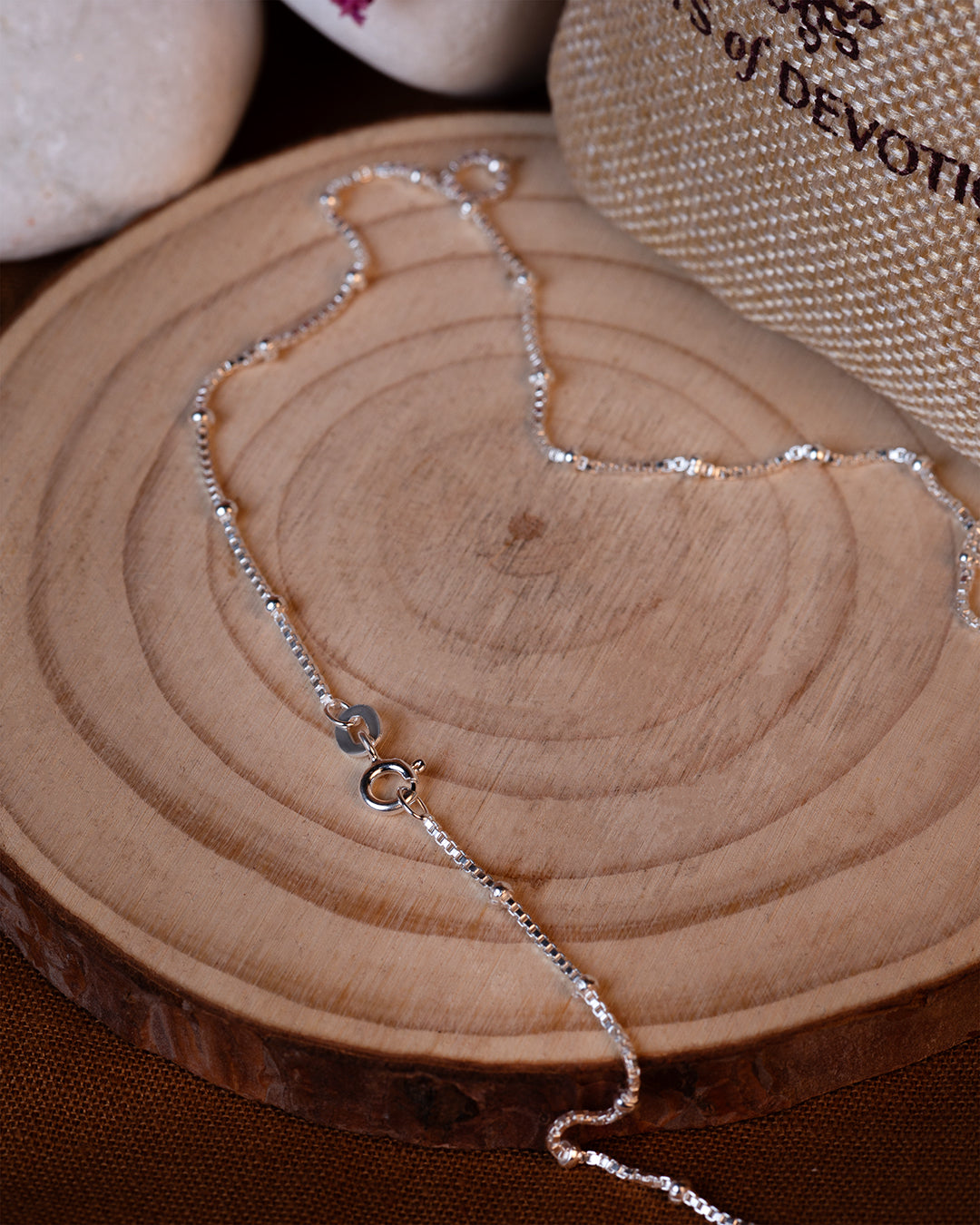 Beaded Diamond Cut Box Chain