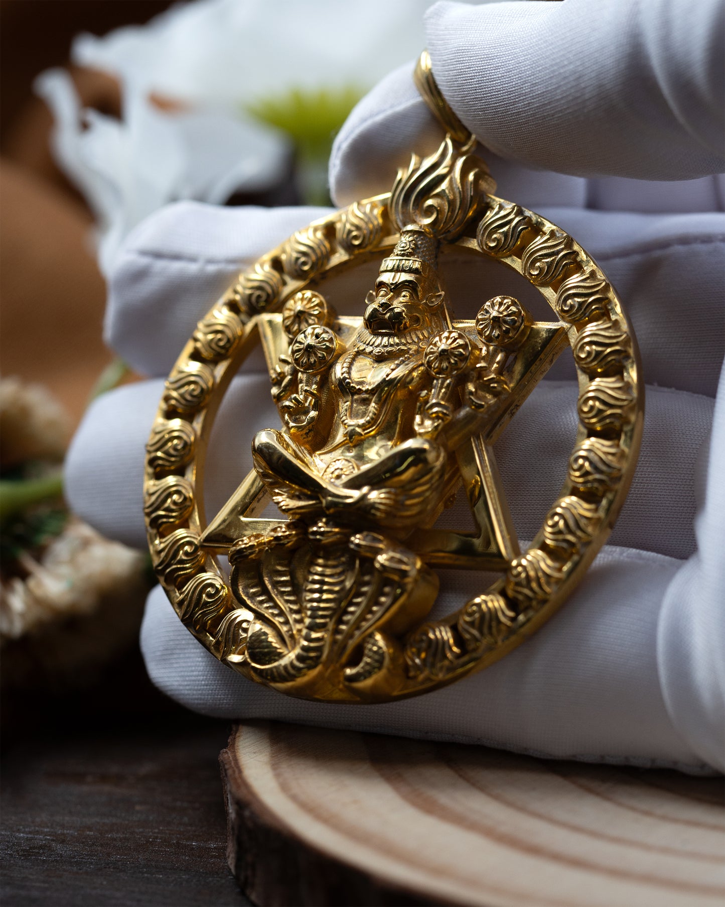 Gold plated Chakra Narasimha
