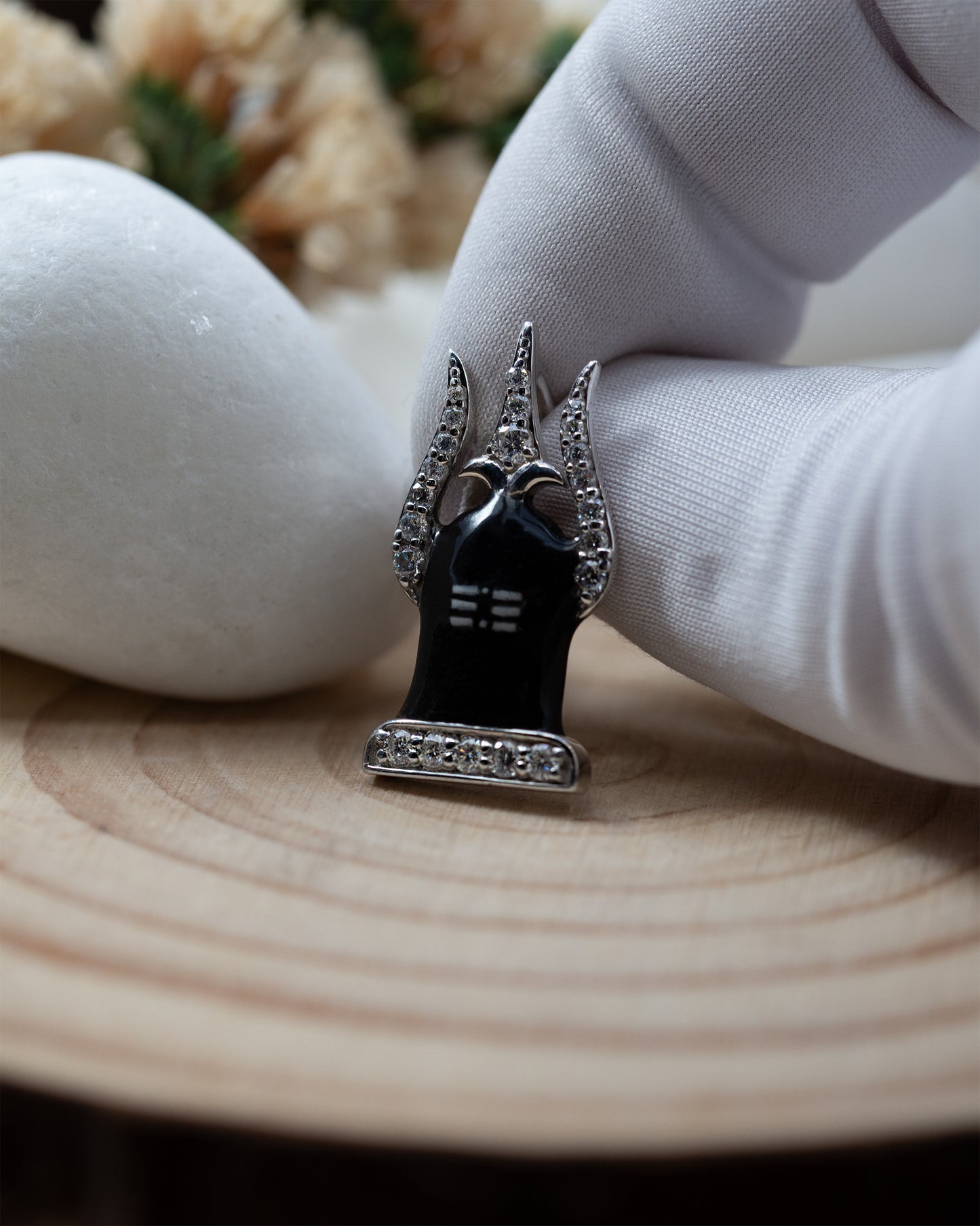 Radiant Shivalingam Trisula