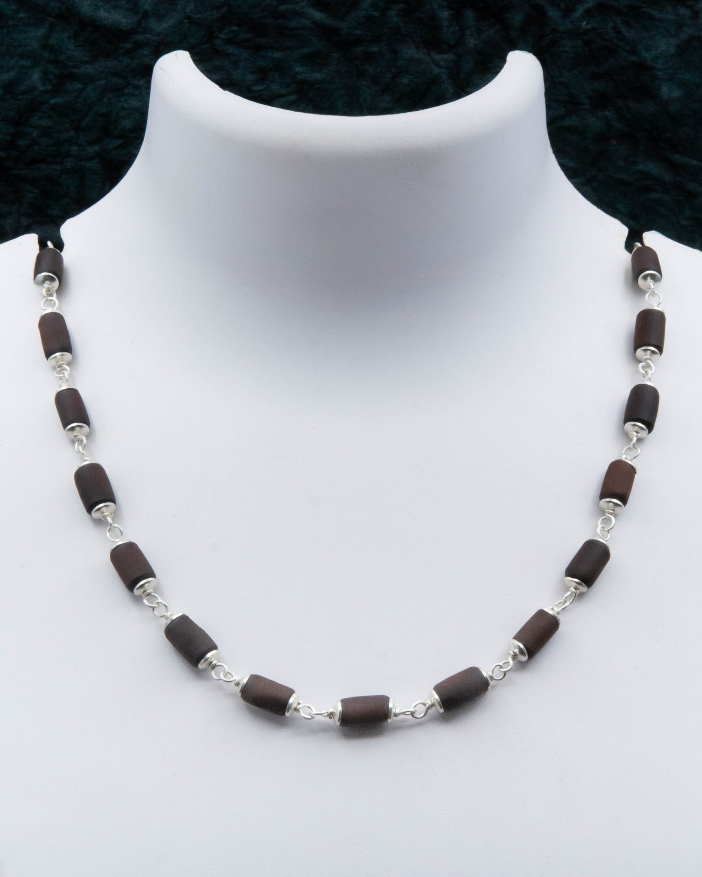 Large Cylinder Black Tulsi Mala