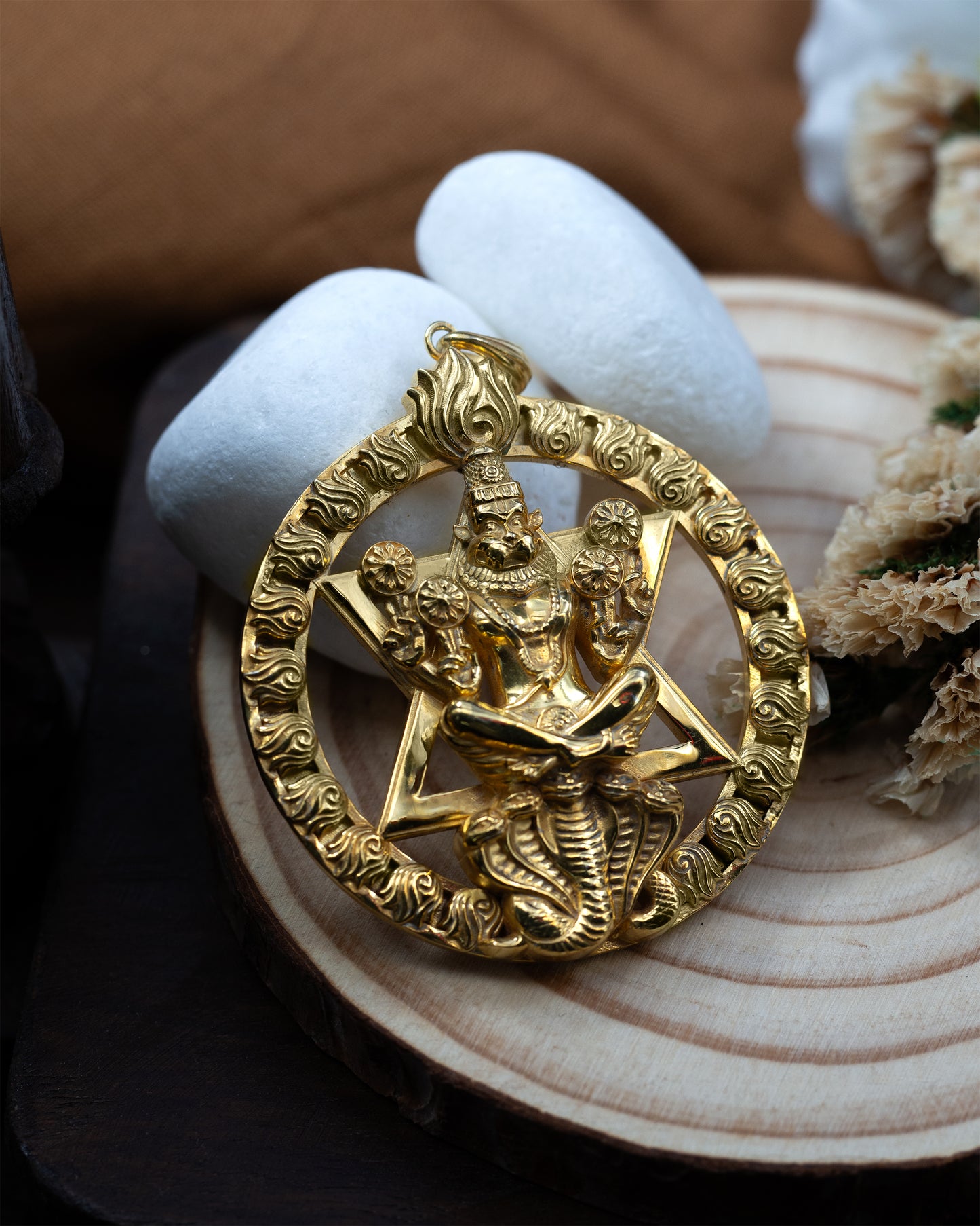 Gold plated Chakra Narasimha