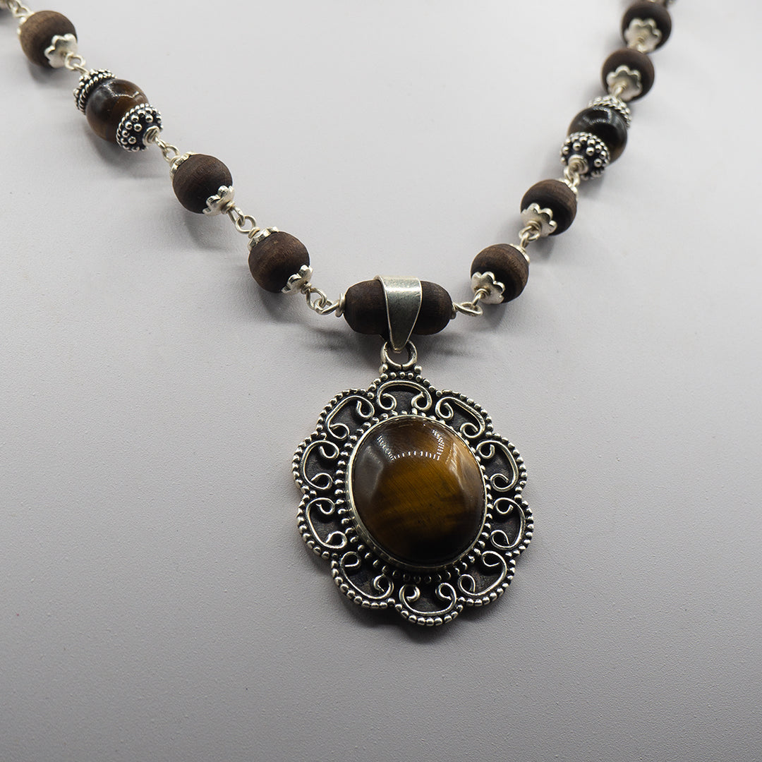 Tigerstone Pendant Tulasi Mala