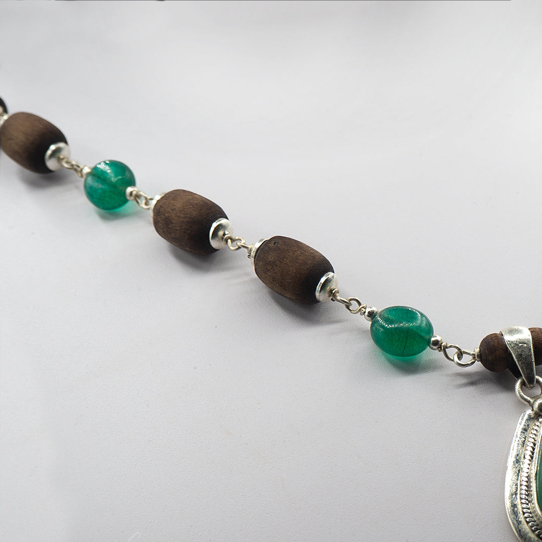Green Onyx Tulasi Kanti Mala - Earring Set