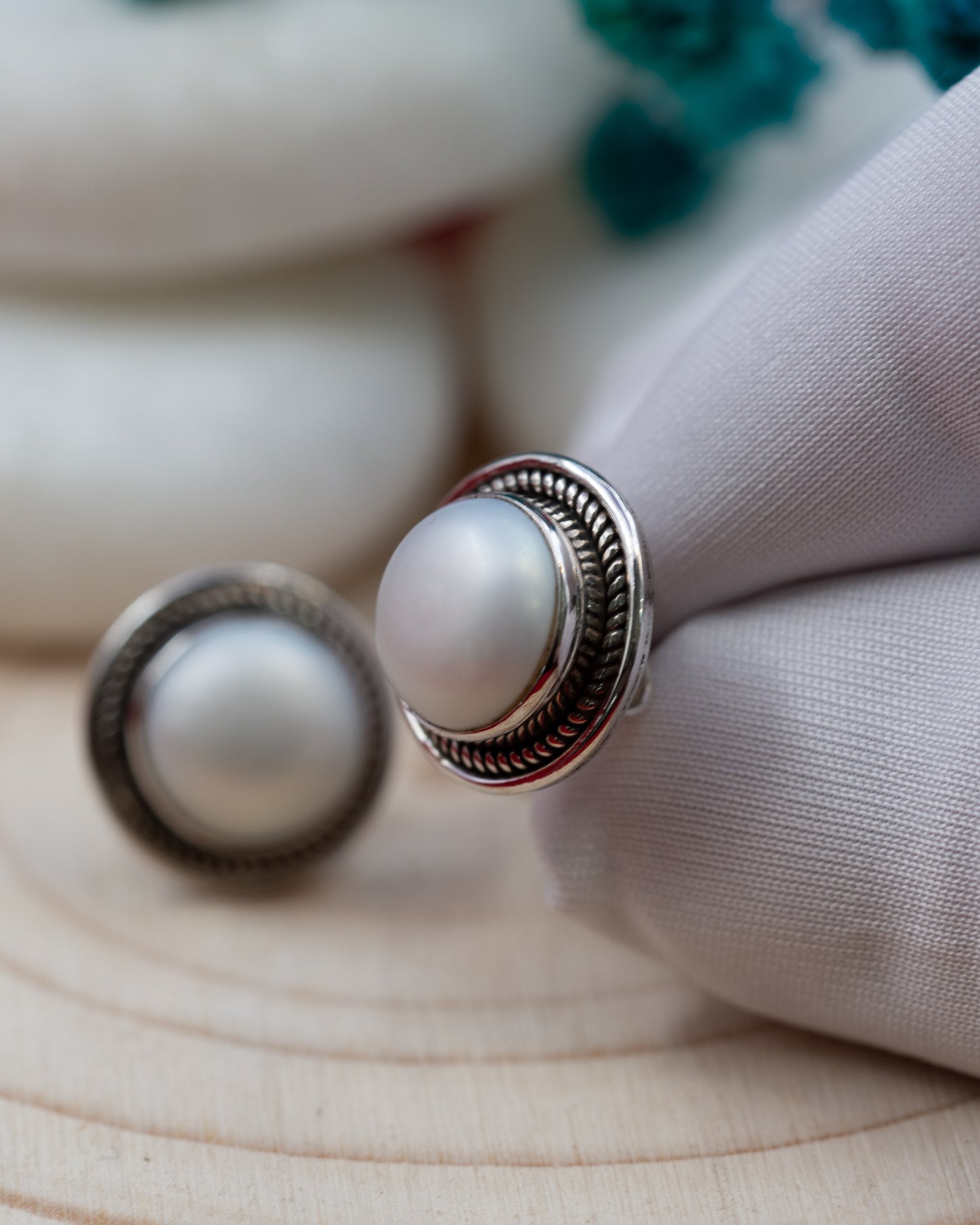 Silver Pearl Studs