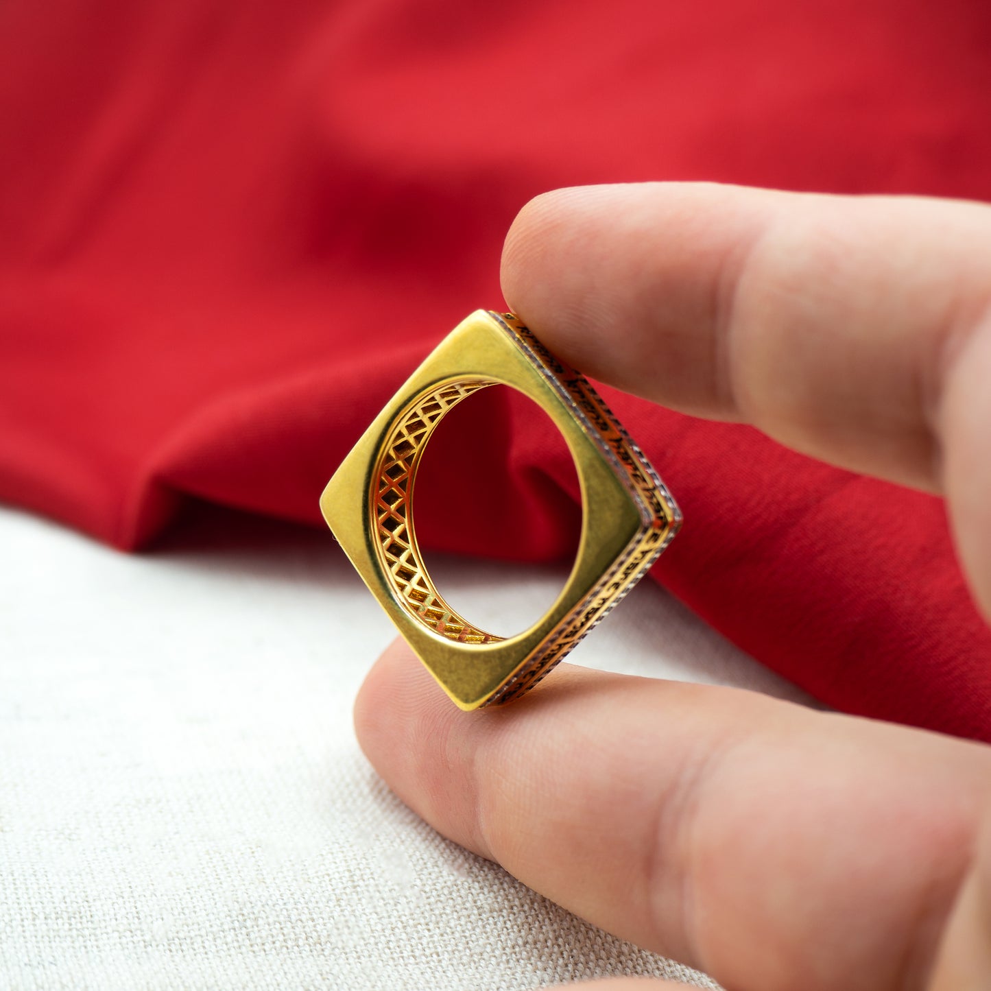 Radiant Gold Plated Maha-Mantra Ring