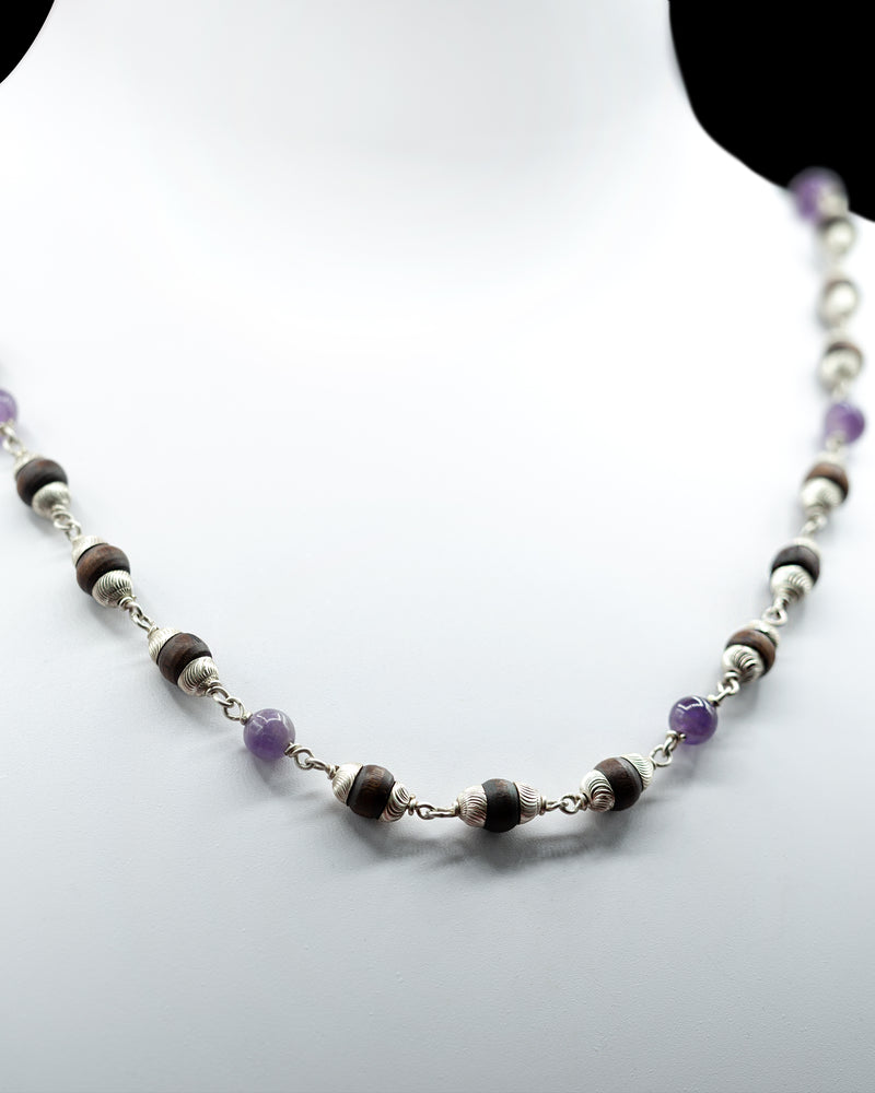 Amethyst Circular Diamond cut Tulasi Kanti Mala