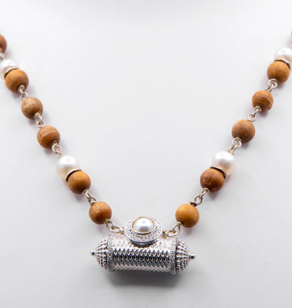 Pearl Kavacha Silver Tulasi Mala