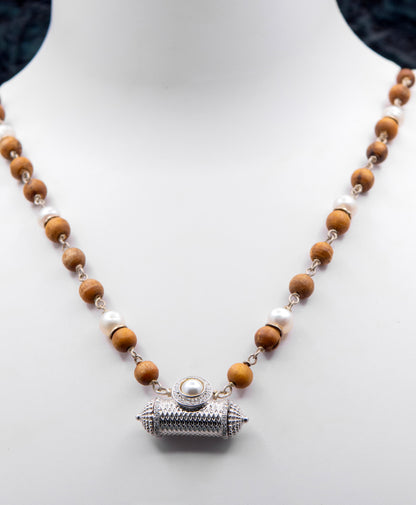 Pearl Kavacha Silver Tulasi Mala