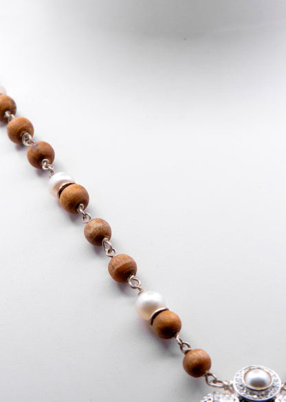 Pearl Kavacha Silver Tulasi Mala