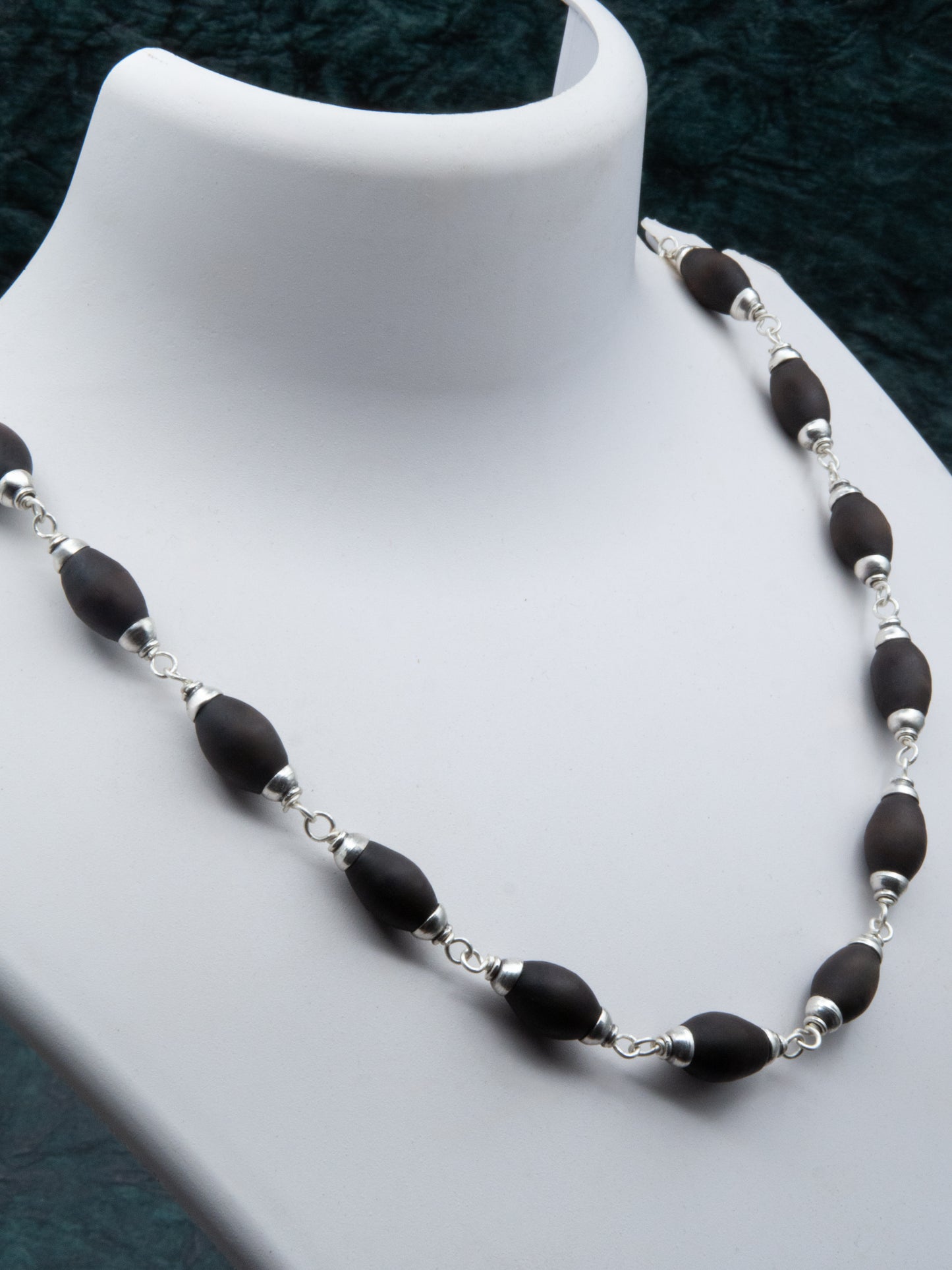 Oval Large Black Tulsi Mala