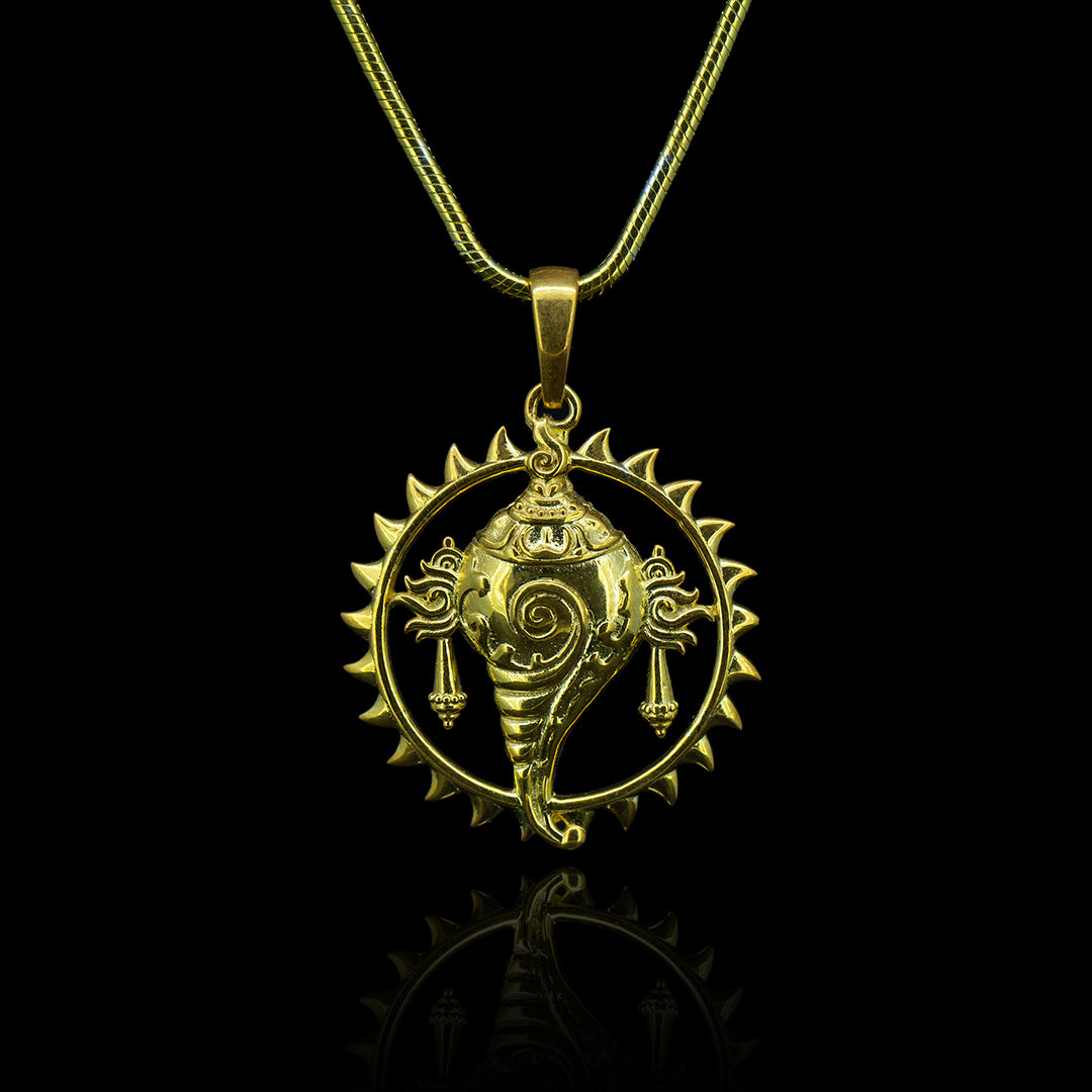 Plated Shanka Chakra Pendant