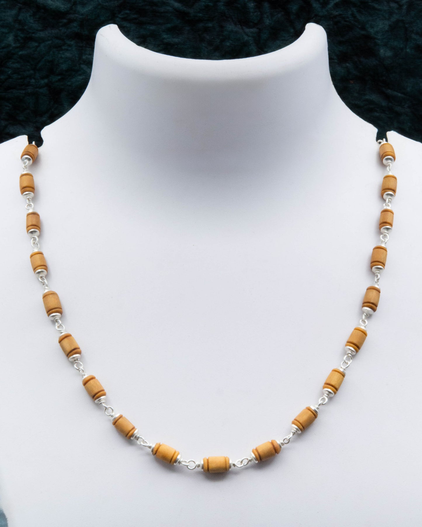 Drum Cylinder Bead Brown Tulsi Mala