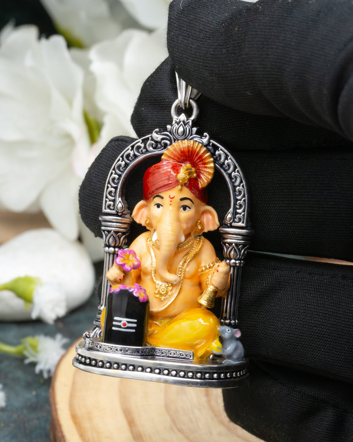 Enamled Shivlingam Ganpati