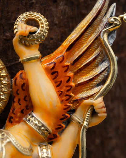 Enameled Garuda Pendent