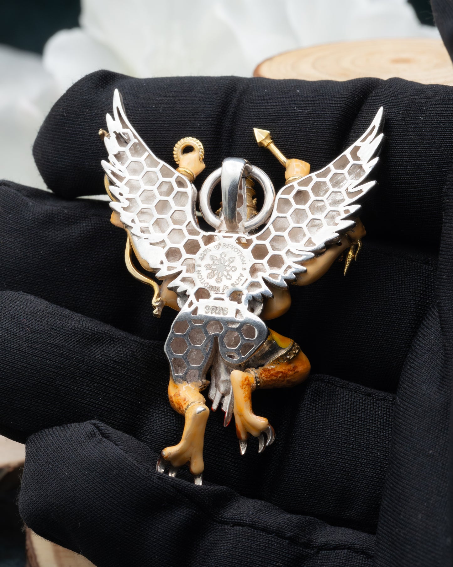 Enameled Garuda Pendent