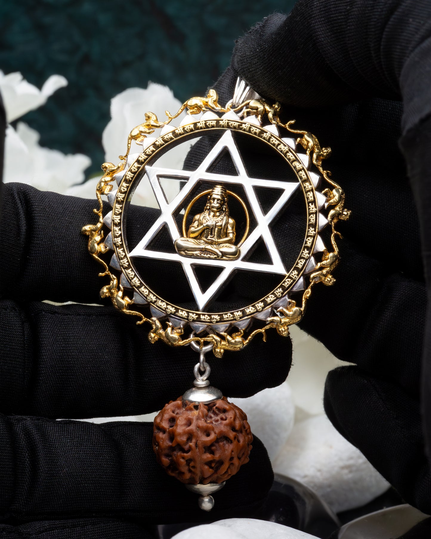 Gold Plated Yantrodharaka Hanuman
