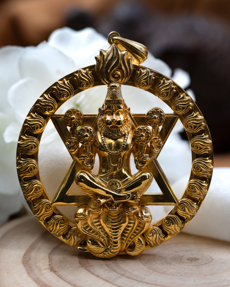 Gold plated Chakra Narasimha