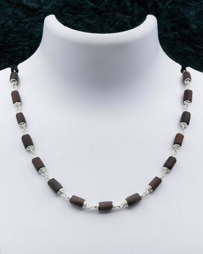 Large Cylinder Black Tulsi Mala