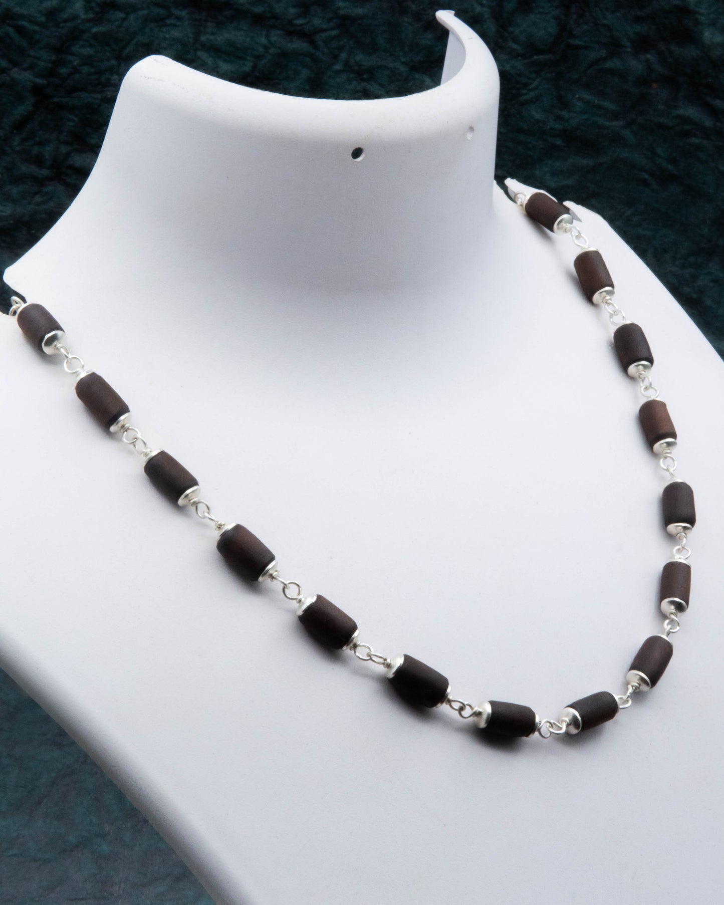 Large Cylinder Black Tulsi Mala