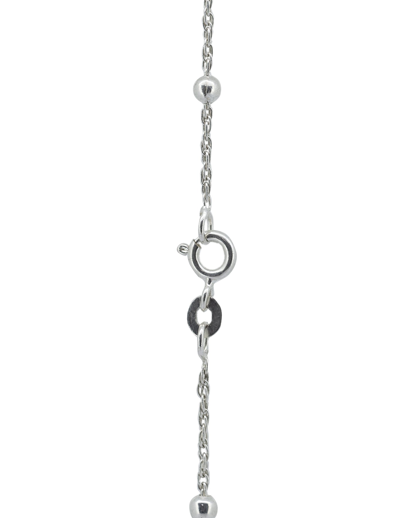 Linked thin chain with silver balls