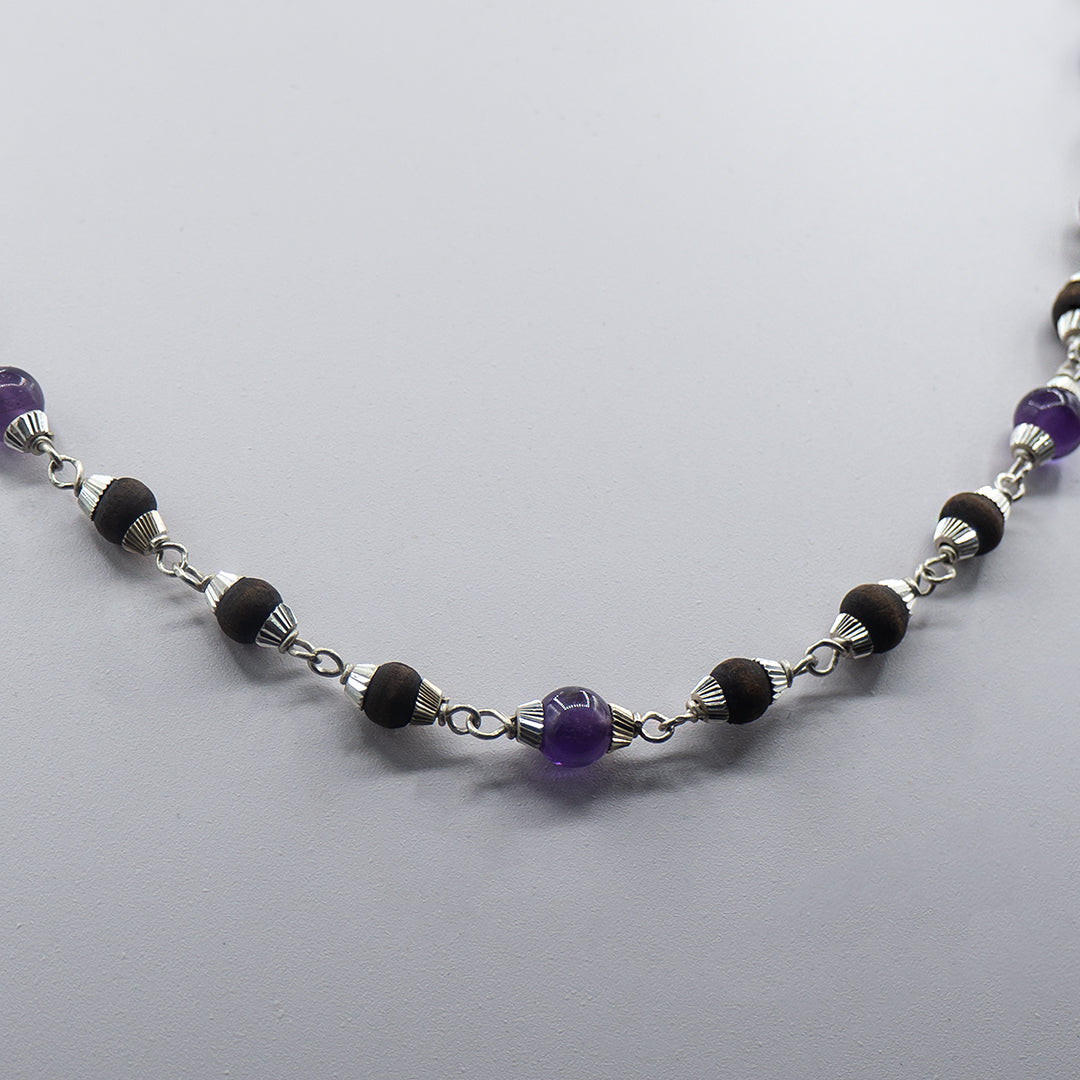 Amethyst Silver Tulasi Kanti Mala.