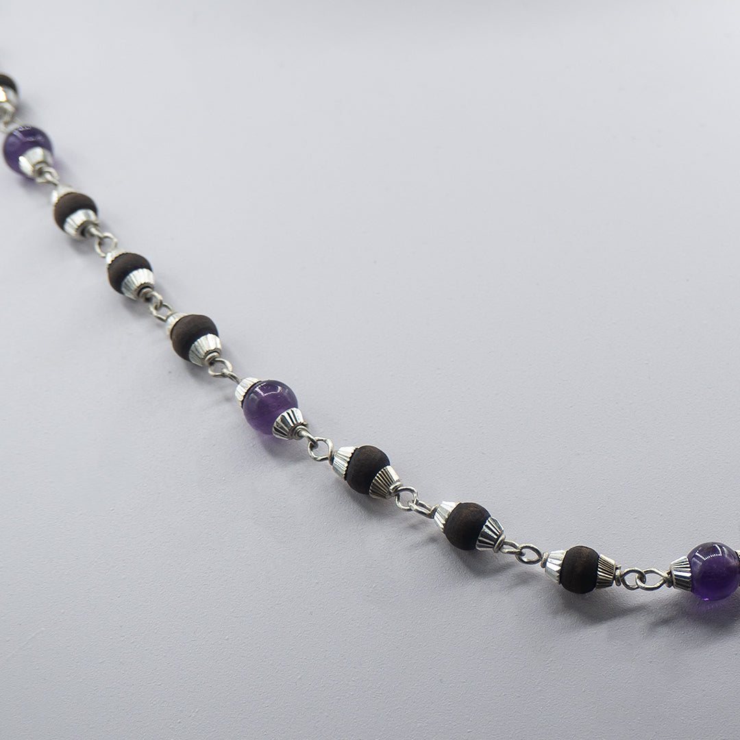 Amethyst Silver Tulasi Kanti Mala.