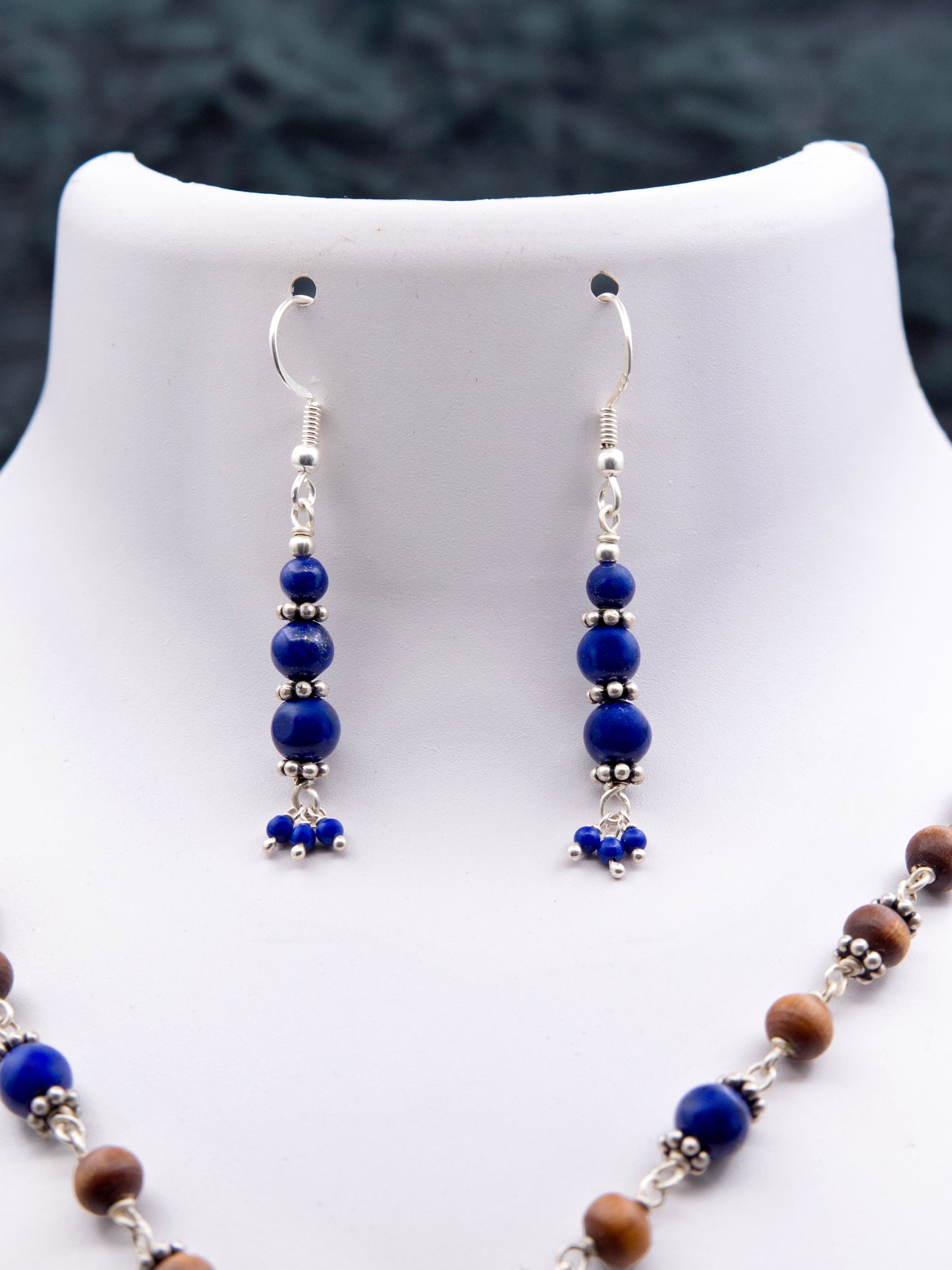 Lapis Lazuli Mala Earring set