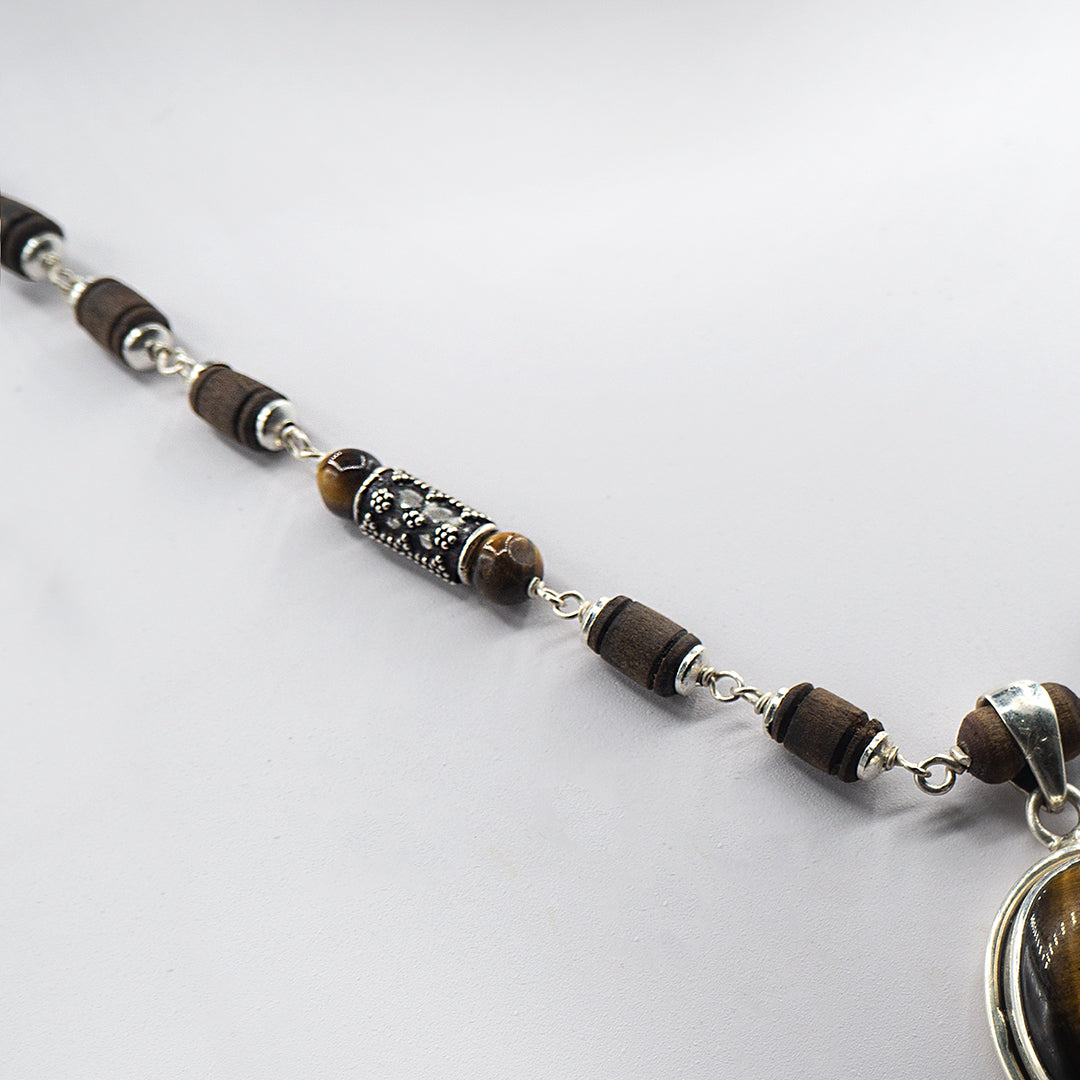 Tigerstone Pendant Silver Kanti Mala.