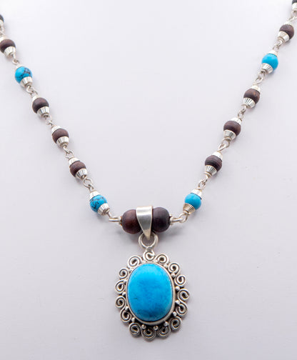 Blue Turquoise Earring Set Mala