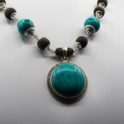 Turquoise Silver Kanti Mala.