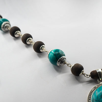 Turquoise Silver Kanti Mala.