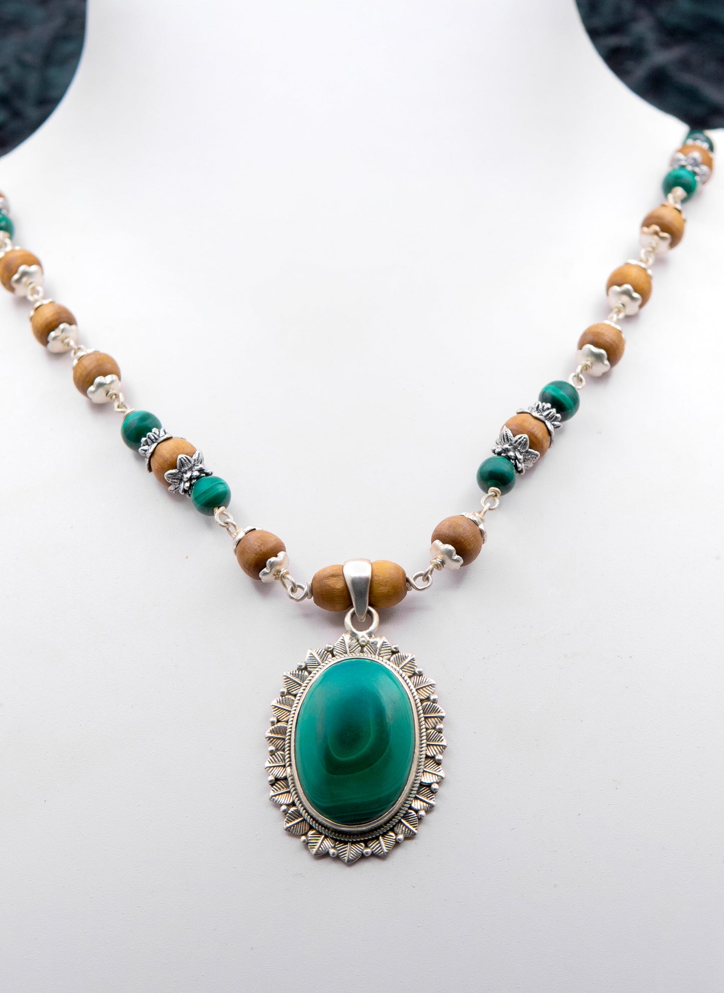 Green Malachite Earring Mala set