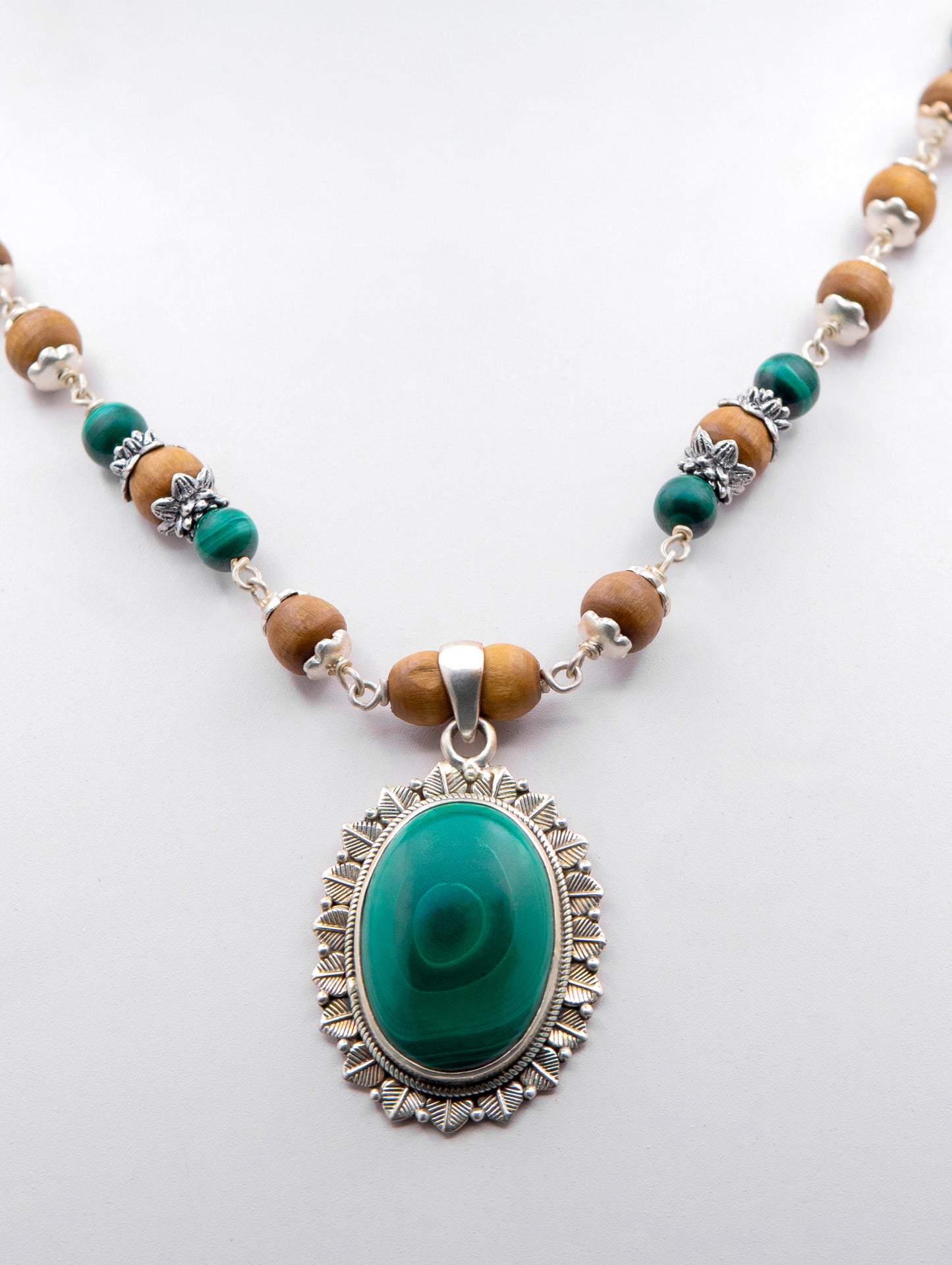 Green Malachite Earring Mala set