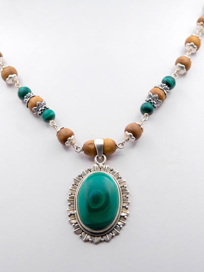 Green Malachite Earring Mala set