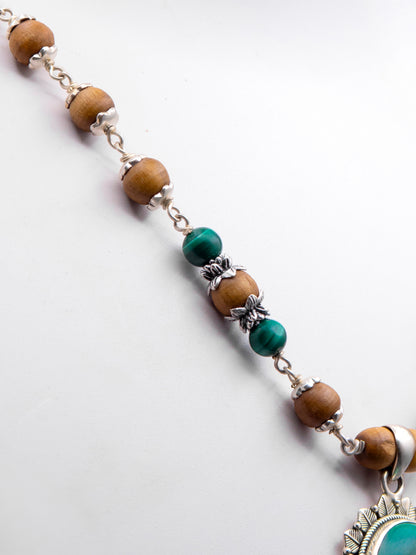 Green Malachite Earring Mala set