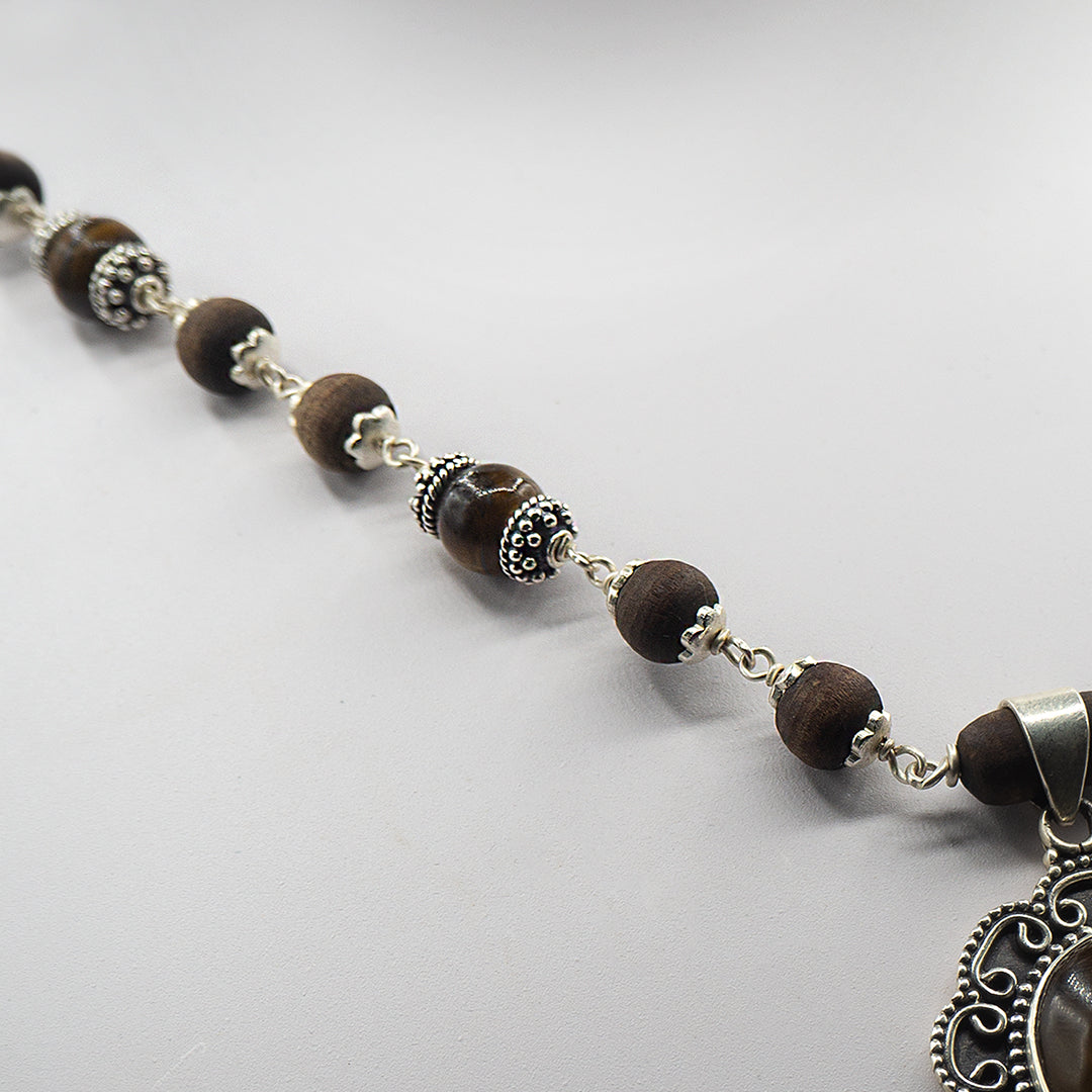 Tigerstone Pendant Tulasi Mala — photo 2