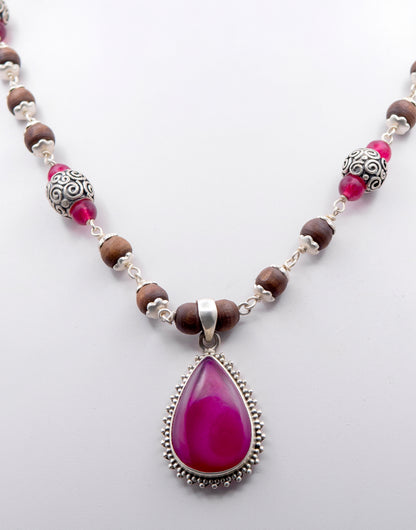 Ruby & Red Onyx Mala Earring set