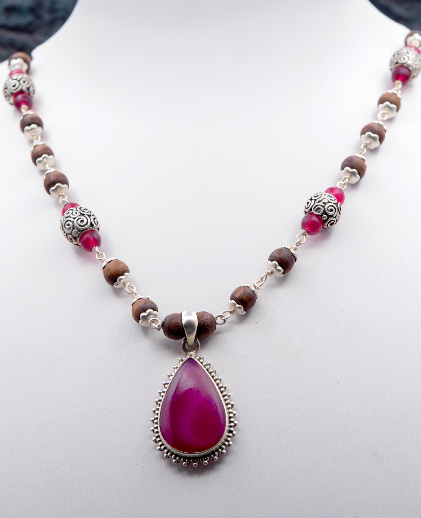 Ruby & Red Onyx Mala Earring set