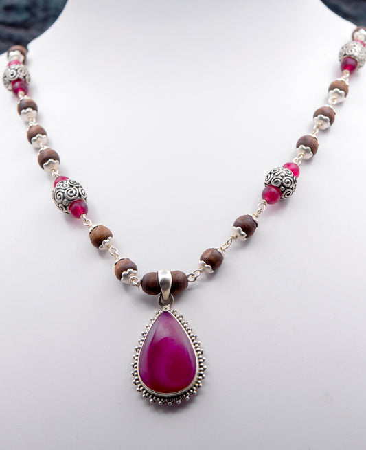 Ruby & Red Onyx Mala Earring set