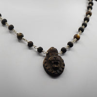 Tigerstone Wood Narasimha Pendant Tulasi Mala