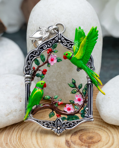 Parrot Pendent & Earring Set