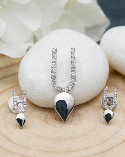 Radiant Hare Krishna Tilak Pendant Set