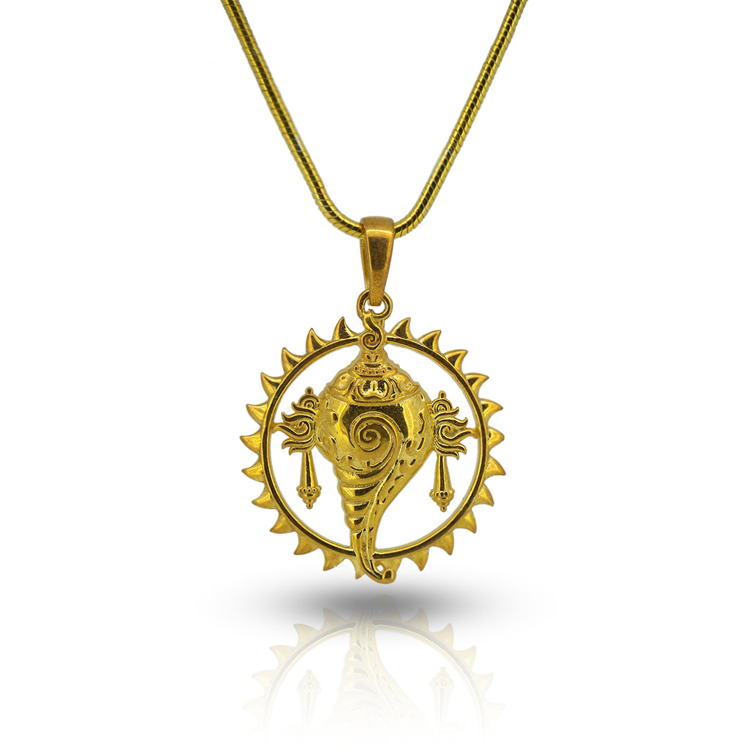 Plated Shanka Chakra Pendant