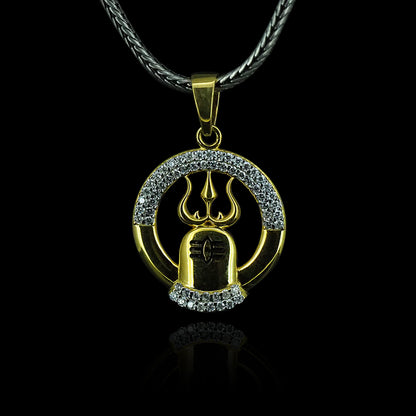 Gold Plated Radiant Shiva Trident Pendant