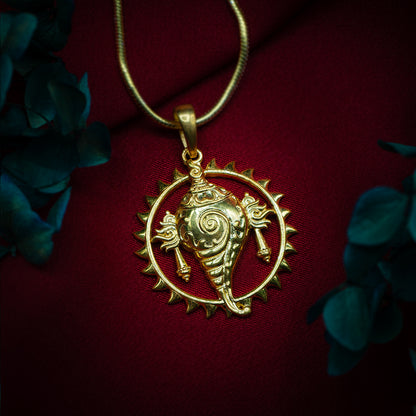 Plated Shanka Chakra Pendant