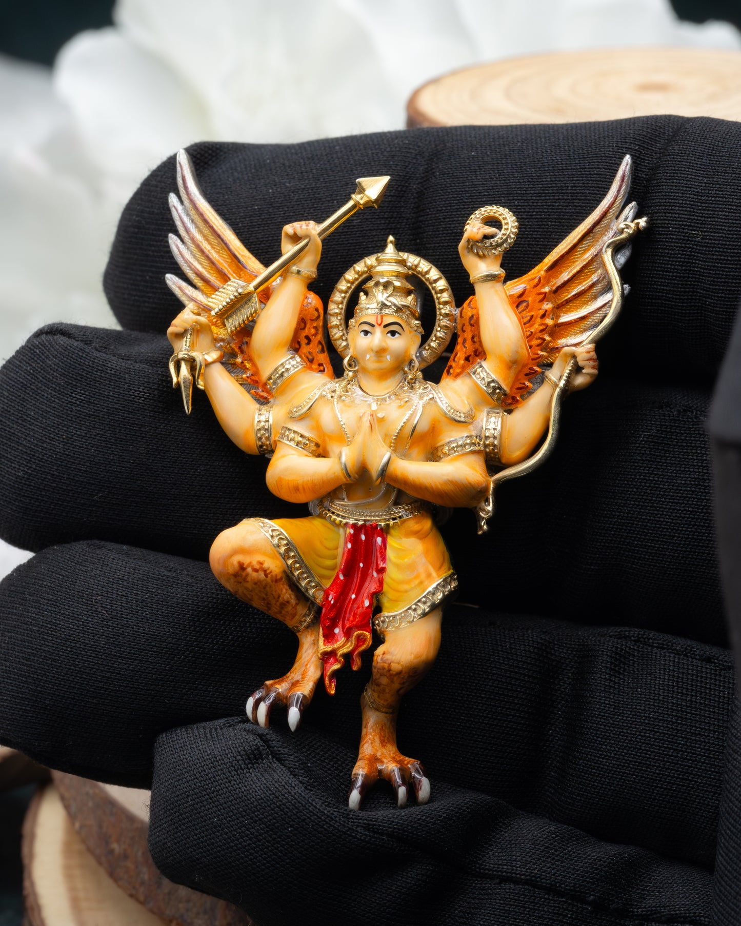 Enameled Garuda Pendent