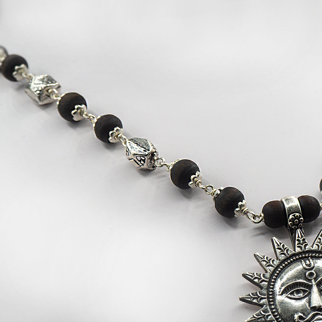 Silver Tulasi Kanti Mala with a Surya-Dev Pendant. — photo 2
