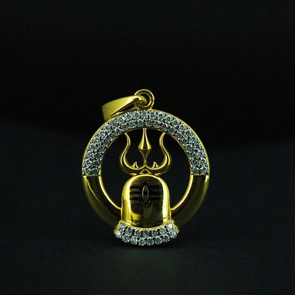 Gold Plated Radiant Shiva Trident Pendant